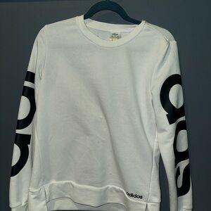 Adidas White Sweatshirt with Black Logo